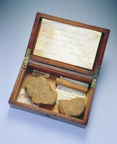 Relikvieboks, fra Dorchester, Massachusetts, 1835 (mahogni og bjørk) av John Clapp