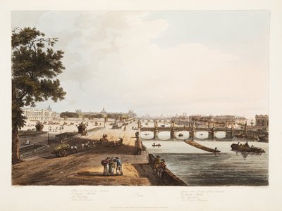 Square og Bridge of the Concorde; Garde Meuble; Thuilleriene; The Bridge Reunion, illustrasjon fra 