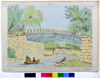 Bath. Broene over kanalen i Sidney Gardens av John Claude Nattes