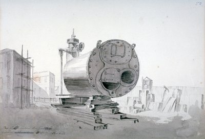 Dampmaskin, New Road, Islington, London, 1808 av John Claude Nattes