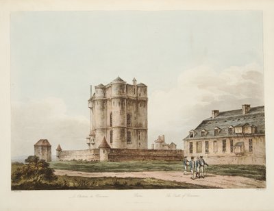 The Castle of Vincenne, illustrasjon fra Versailles, Paris og Saint Denis, pub. 1810 (akvatint) av John Claude Nattes
