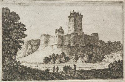 Borthwick Castle fra øst. av John Clerk of Eldin