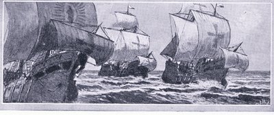 Henry Hudsons siste reise-1610. Kast på drift av et myterisk mannskap, Newnes Pictorial Knowledge utgitt av Newnes, ca. 1950-tallet av John Collier