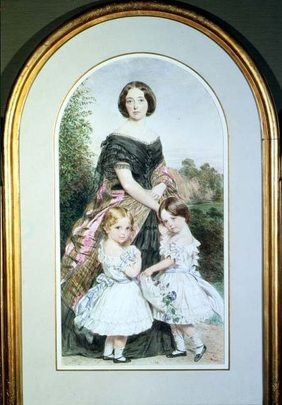 Portrett av en dame med sine to døtre av John Collingham Moore