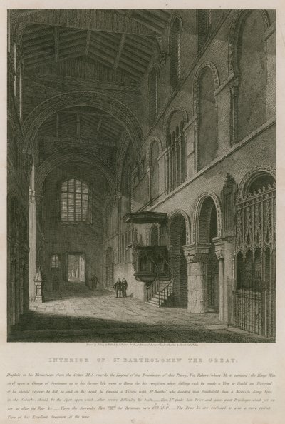 Interiør i St. Bartholomew den store kirke av John Coney