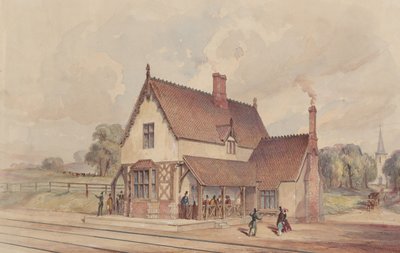 Victorian Rural Train Station and Railroad Crossing, 1844-77. av John Connell Ogle