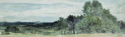 A View at Hursley, Hampshire, 1804 (svart kritt og akvarell) av John Constable