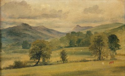 En utsikt i Lake District (akvarell) av John Constable