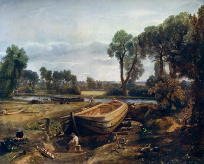 Båtbygning nær Flatford Mill, 1815, 1912. av John Constable