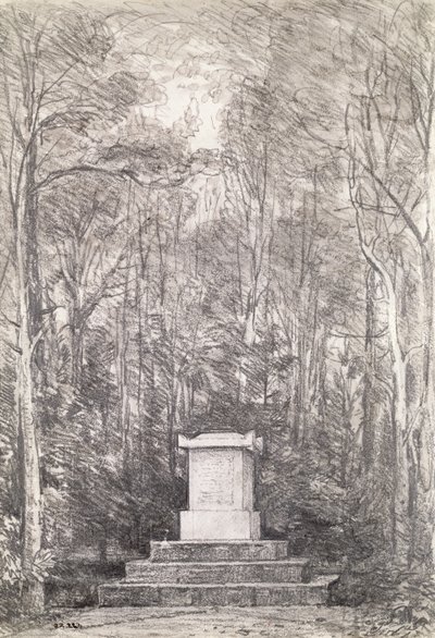 Cenotaph til Sir Joshua Reynolds i Coleorton Hall, Leicestershire, 1823 (blyanttegning) av John Constable