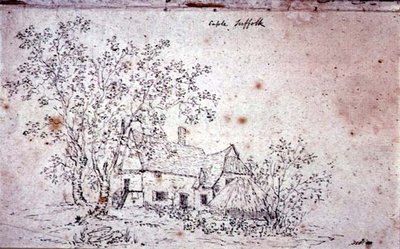 Hytte i Caple, Suffolk (tegning) av John Constable