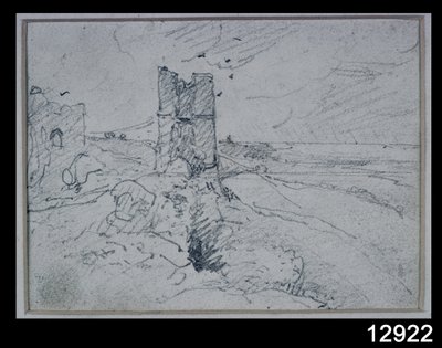Hytter på en høy bredd, 1834 av John Constable