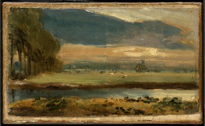 Dedham kirke sett fra Flatford av John Constable