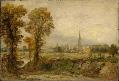 Fjern utsikt over Salisbury-katedralen av John Constable