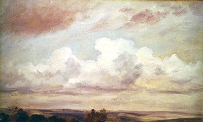 Omfattende landskap (olje på lerret) av John Constable