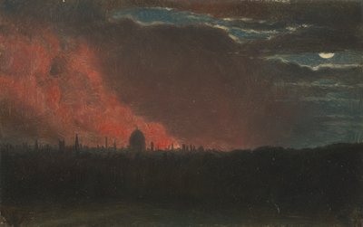 Brann i London, sett fra Hampstead av John Constable