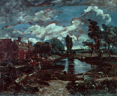 Flatford Mill fra en lås på Stour, ca. 1811 av John Constable