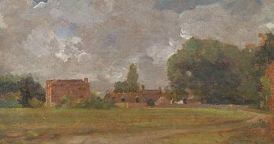 Golding konstabels hus, Østre Bergholt: Kunstnerens fødested (Landskap med landsby og trær) av John Constable