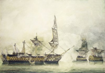 H.M.S. Seier i slaget ved Trafalgar, 1805, av John Constable