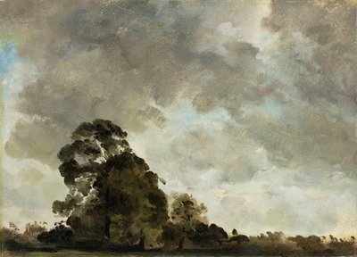 Landskap ved Hampstead, Tree and Storm Clouds, ca. 1821 (olje på papir lagt ned på panel) av John Constable