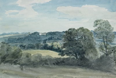 Landskap med bygninger i det fjerne (akvarell) av John Constable