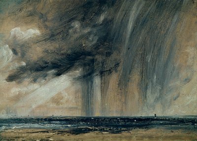 Regnstorm over havet, ca. 1824-28 (olje på papir lagt på lerret) av John Constable