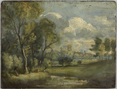 Forside: Elveeng, skisse; Bakside: Vier, skisse av John Constable