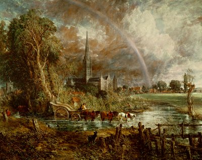 Salisbury Cathedral From the Meadows, 1831 (se 188984-188985 for detaljer) av John Constable
