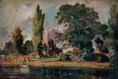Salisbury Cathedral og Leadenhall fra elven Avon, 1820 av John Constable