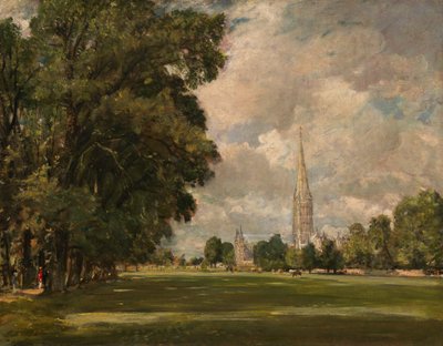 Salisbury Cathedral fra Lower Marsh Close, 1820. av John Constable