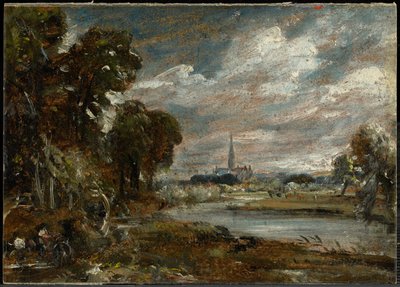 Salisbury-katedralen sett fra elven Nadder av John Constable