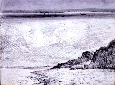 Renhet; Kystscene nær Southend, 1814 (tegning) av John Constable