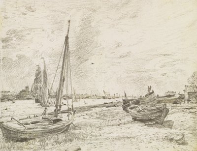 Frakt på Themsen, ca. 1818 (grafitt på papir) av John Constable