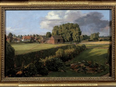 The Garden of Golding Constable engelsk gårdslandskap. Maleri av John Constable (1776-1837) 1815 Søn. 0,33x0,5 m. Ipswich. Borough Council Museum av John Constable