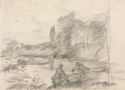 To figurer ved en elv av John Constable