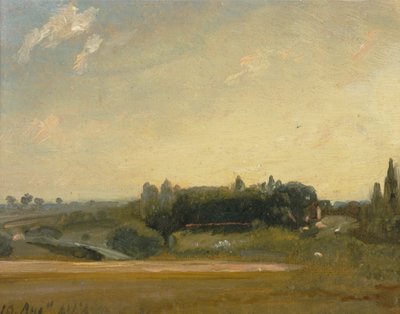 Utsikt mot prestegården, Østre Bergholt, 1813. av John Constable