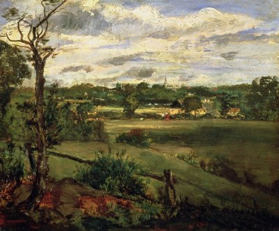 Utsikt over Highgate fra Hampstead Heath, ca. 1834 (olje på papp) av John Constable