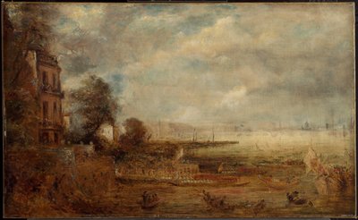 Waterloo Bridge sett fra Whitehall Stairs av John Constable