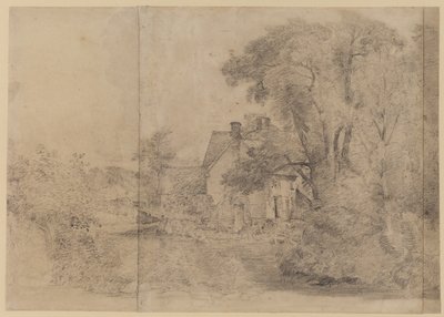 Willy Lotts hus, Østre Bergholt, ca. 1820 (svart kritt på papir) av John Constable