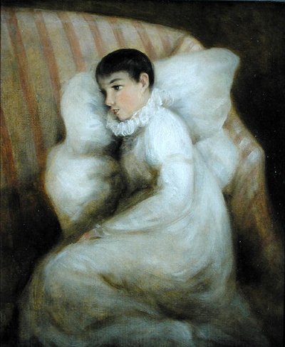 Ung jente hviler på en sofa (olje på lerret) av John Constable