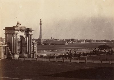 [Utsikt over Chowringhee fra regjeringshuset, Calcutta], 1858-61. av John Constantine Stanley