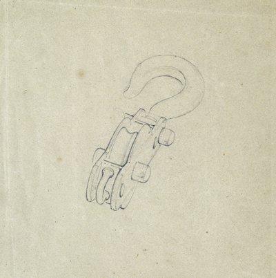 Block and Hook, ca. 1835-38 (blyant på papir) av John Cooke Bourne