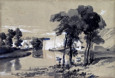 Canal Bridge, Pitstone, Buckinghamshire, oktober 1837 (penn og blekk og vask på papir) av John Cooke Bourne