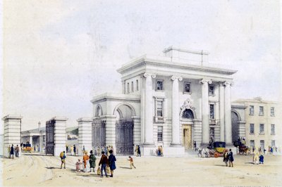 Inngang til Birmingham Station, 1838-39 av John Cooke Bourne