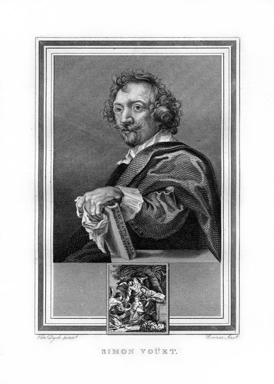 Simon Vouet , fransk maler fra barokktiden, 1825. av John Corner