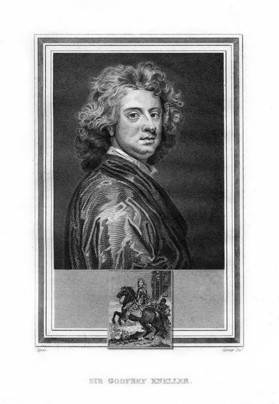 Sir Godfrey Kneller , tyskfødt engelsk barokkmaler, 1825. av John Corner