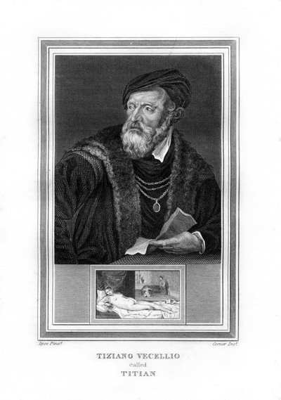 Tiziano Vecelli Titian, italiensk høyrenessansemaler, 1825. av John Corner
