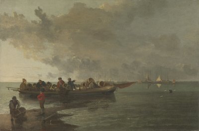 En lekter med en såret soldat (olje på lerret) av John Crome