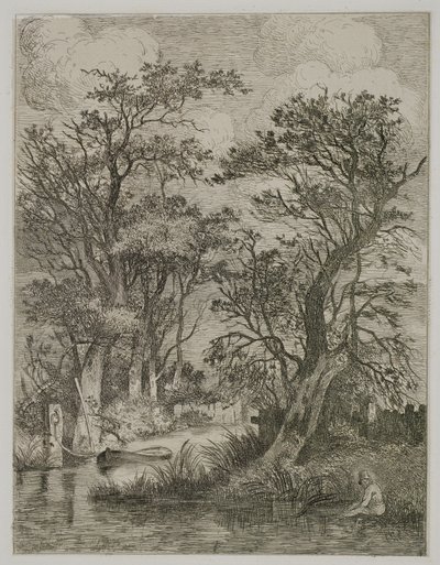 Elvescene, pub. av J. & W. Freeman, 1821 av John Crome