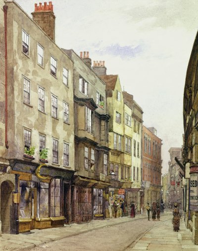 Holywell Street ser vest, 1882 av John Crowther